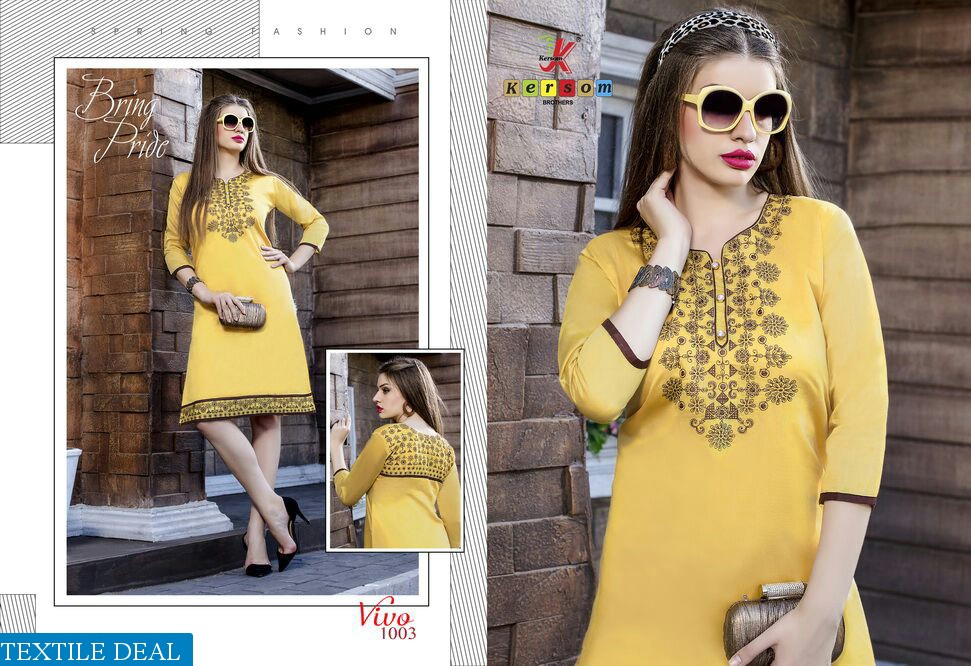 kersom vivo Wholesale kora Silk Ready made kurtis